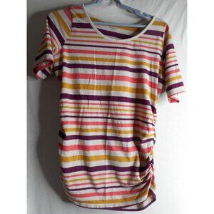 Motherhood Maternity Sz L striped t-shirt Ruched